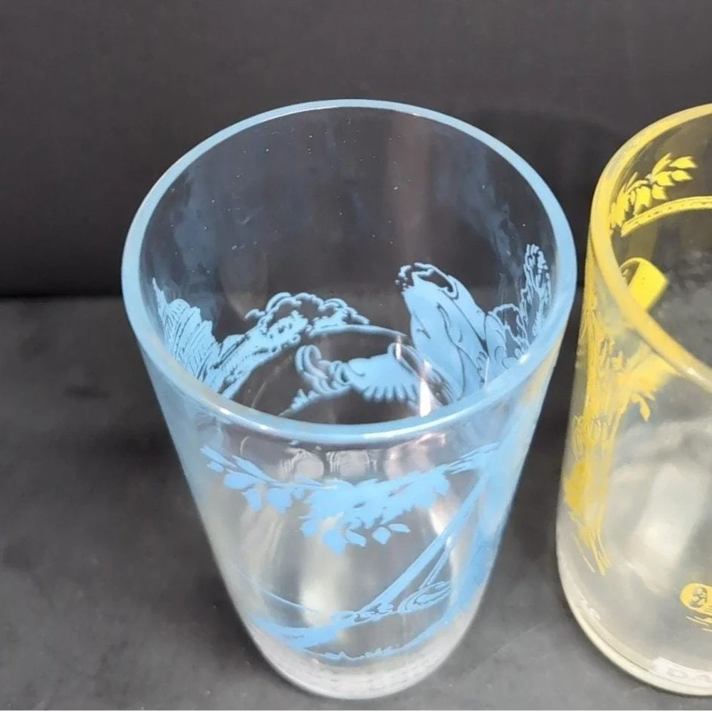 Davy Crockett Jelly Jar Juice Glasses, Set of 2 West Frontier & Capitol Building